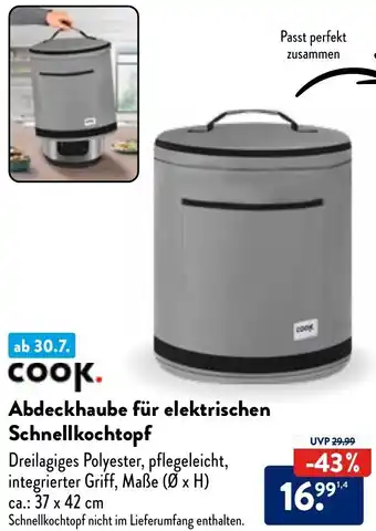 Aldi Nord Cook Abdeckhaube für elektrischen Schnellkochtopf Angebot