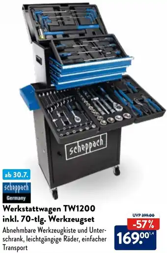 Aldi Nord Scheppach Werkstattwagen TW1200 inkl. 70-tlg. Werkzeugset Angebot