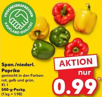 Kaufland Span./niederl. Paprika 500-g-Packg. Angebot