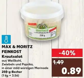 Kaufland MAX & MORITZ FEINKOST Krautsalat 250-g-Becher Angebot