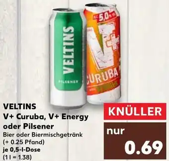 Kaufland VELTINS V+ Curuba, V+ Energy oder Pilsener 0,5 L Dose Angebot