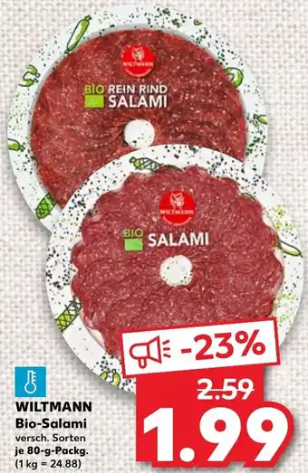 Kaufland WILTMANN Bio-Salami 80-g-Packg. Angebot