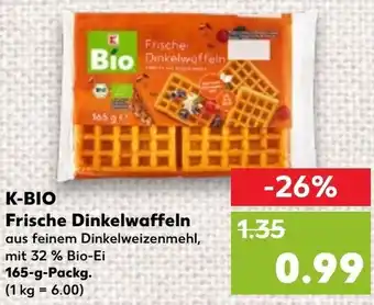 Kaufland K-BIO Frische Dinkelwaffeln 165 g Packg. Angebot