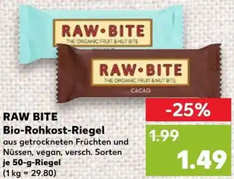 Kaufland RAW BITE Bio-Rohkost-Riegel 50 g Angebot