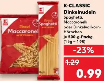 Kaufland K-CLASSIC Dinkelnudeln 500-g-Packg. Angebot