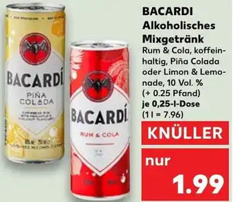 Kaufland BACARDI Alkoholisches Mixgetränk 0,25 L Dose Angebot