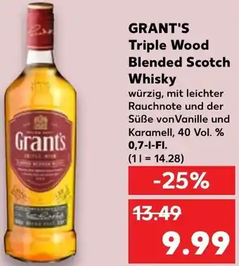 Kaufland GRANT'S Triple Wood Blended Scotch Whisky 0,7 L-Fl. Angebot