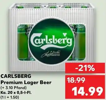 Kaufland CARLSBERG Premium Lager Beer Ka. 20 x 0,5-I-FI. Angebot