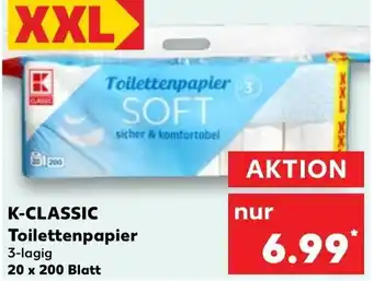 Kaufland K-CLASSIC Toilettenpapier 20 x 200 Blatt Angebot