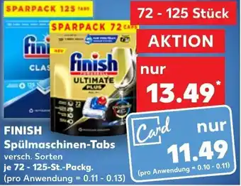 Kaufland FINISH Spülmaschinen-Tabs 72 - 125-St.-Packg. Angebot