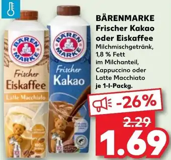 Kaufland BÄRENMARKE Frischer Kakao oder Eiskaffee 1 L Packg. Angebot