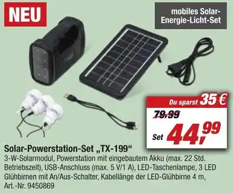 toom Baumarkt Solar-Powerstation-Set ,,TX-199" Angebot