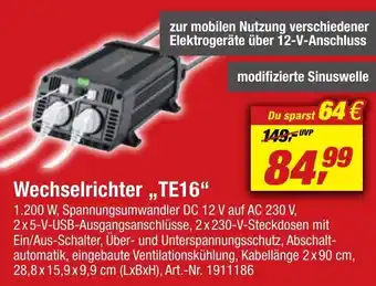 toom Baumarkt Wechselrichter ,,TE16" Angebot