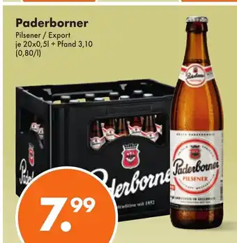 Trink und Spare Paderborner Pilsener / Export je 20x0,5l Angebot