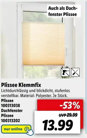 Lidl Plisse klemmfix Angebot