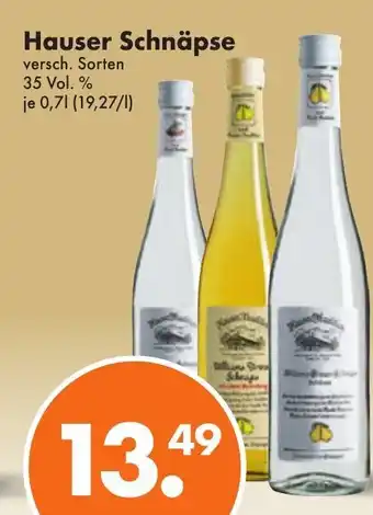 Trink und Spare Hauser Schnäpse versch. Sorten 700ml Angebot