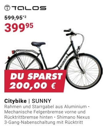 Fahrrad XXL Talos Citybike | SUNNY Angebot