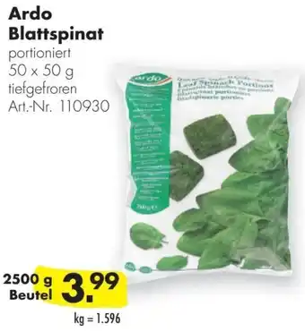 Handelshof Ardo Blattspinat 2500 g Beutel Angebot