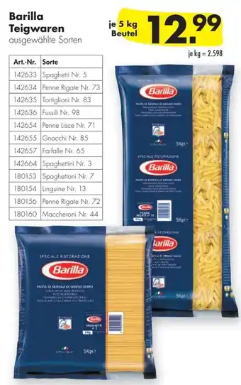 Handelshof Barilla Teigwaren 5 kg Beutel Angebot