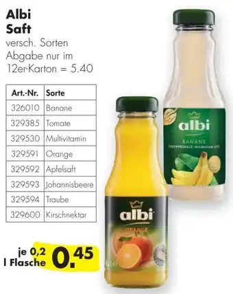 Handelshof Albi Saft 0,2 L Flasche Angebot