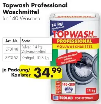 Handelshof Topwash Professional Waschmittel für 140 Wäschen Angebot