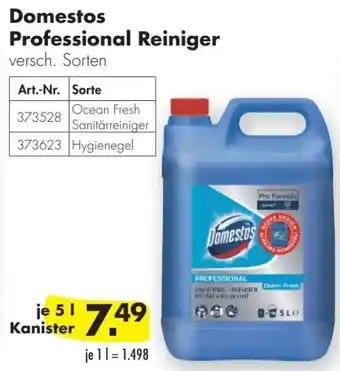 Handelshof Domestos Professional Reiniger 5 L Kanister Angebot