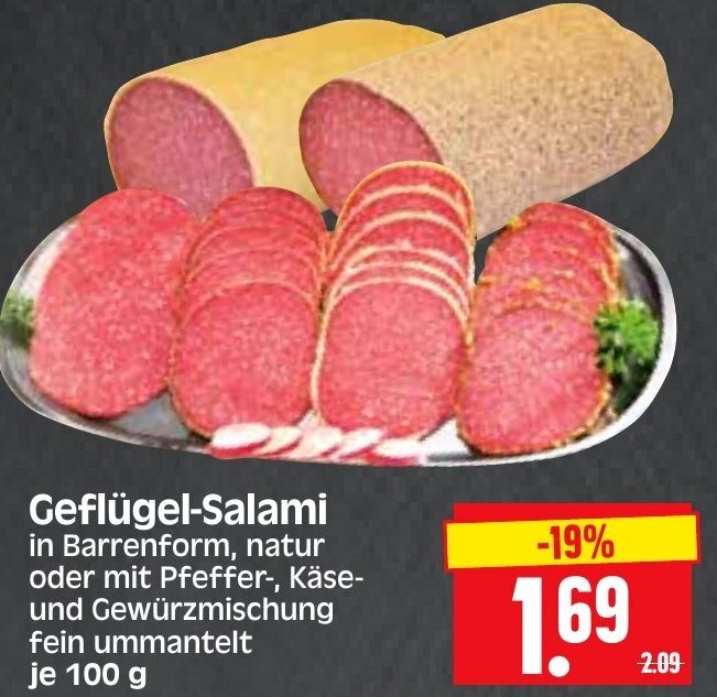 GeflügelSalami 100 g Angebot bei Edeka Herkules