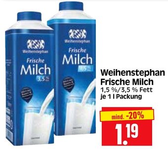 Edeka Herkules Weihenstephan Frische Milch 1 L Packung Angebot