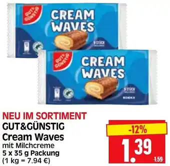 Edeka Herkules GUT&GÜNSTIG Cream Waves 5 x 35 g Packung Angebot