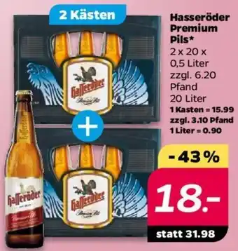 NETTO Hasseröder Premium Pils 2 x 20 x 0,5 Liter Angebot