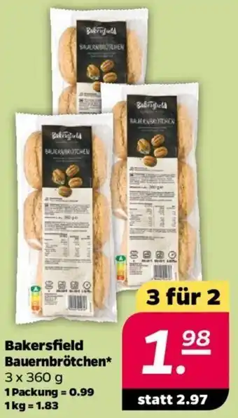 NETTO Bakersfield Bauernbrötchen 3x360 g Angebot