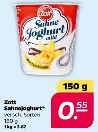 NETTO Zott Sahnejoghurt 150 g Angebot