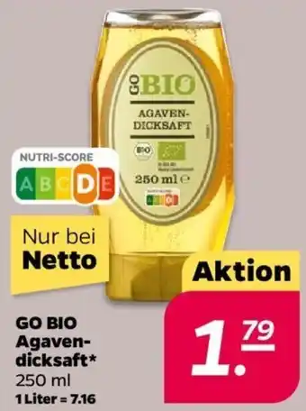 NETTO GO BIO Agavendicksaft 250 ml Angebot