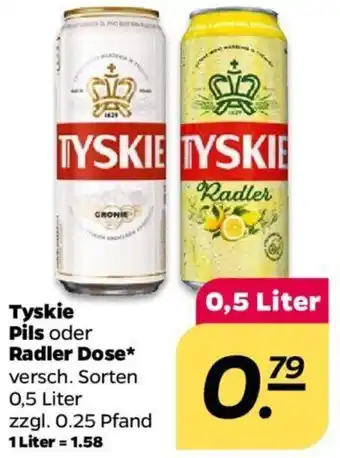 NETTO Tyskie Pils oder Radler Dose 0,5 Liter Angebot