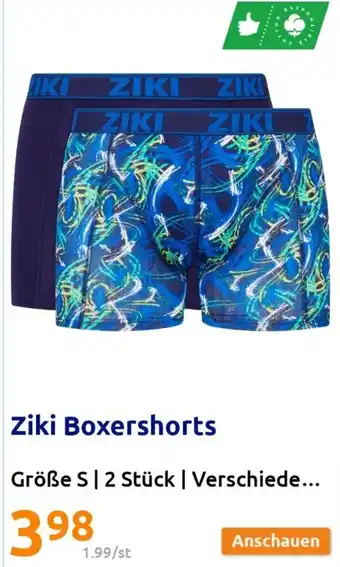 Action Ziki Boxershorts Größe S | 2 Stück Angebot