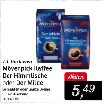 KONSUM J.J. Darboven Mövenpick Kaffee Der Himmlische oder Der Milde Gemahlen oder Ganze Bohne 500-g Angebot