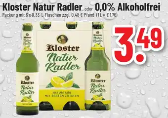 trinkgut Kloster Natur Radler oder 0,0% Alkoholfrei 6x0,33 L Flaschen Angebot