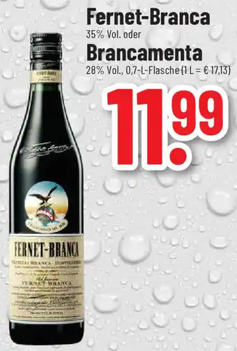 trinkgut Fernet-Branca oder Brancamenta 0,7 L Flasche Angebot