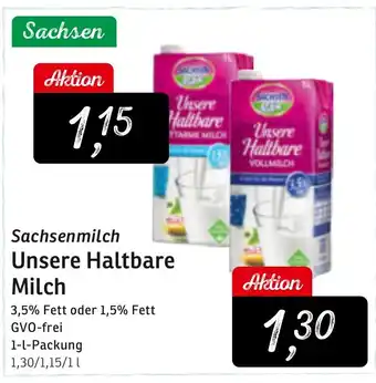 KONSUM Sachsenmilch Unsere Haltbare Milch 1L Angebot