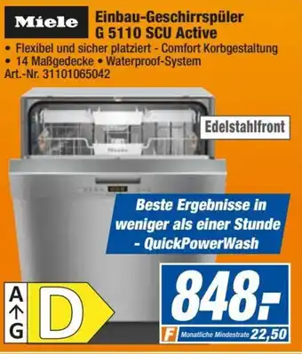 expert Techno Land Miele Einbau-Geschirrspüler G 5110 SCU Active Angebot