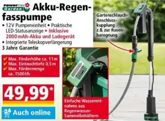 Norma Powertec Garden Akku-Regenfasspumpe Angebot