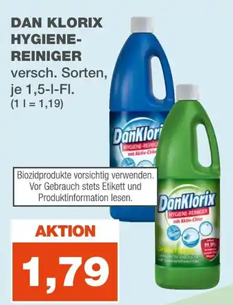 mein real DAN KLORIX HYGIENEREINIGER je 1,5-I-FI. Angebot