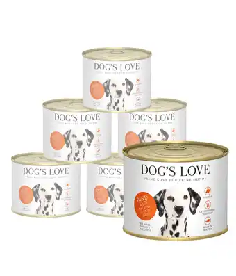 Dehner Dog's love nassfutter für hunde adult, 6 x 200g Angebot