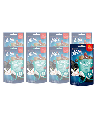 Dehner Purina felix® katzensnack knabbermix strandspaß, 8 x 60 g Angebot