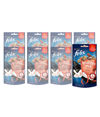 Dehner Purina felix® katzensnack knabbermix grillspaß, 8 x 60 g Angebot