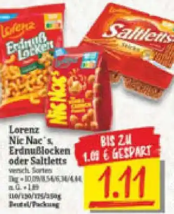 NP Discount Lorenz Nic Nac's Erdnußlocken oder Saltletts Angebot