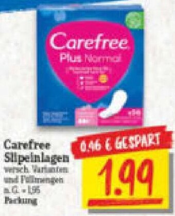 NP Discount Carefree Slipeinlagen Angebot