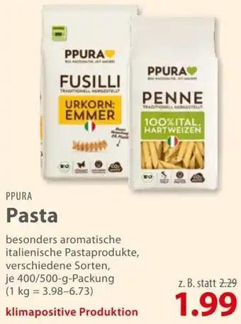 basic PPURA Pasta 400/500 g Packung Angebot