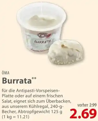 basic ÖMA Burrata 240 g Becher Angebot