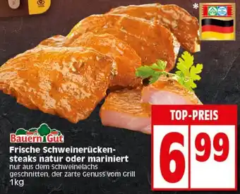 Elli Markt Bauern Gut Frische Schweinerückensteaks natur oder mariniert 1kg Angebot